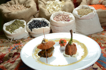 legume family in sacks with food traditional