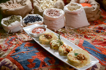 legume family in sacks with food traditional