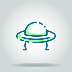 Logo or symbol of ufo icon with twotone blue color style
