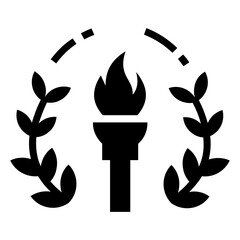 
An icon design of laurel torch , insignia concept 

