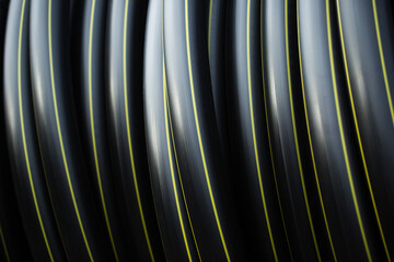 Plastic hoses stored in production