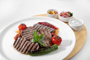 yaprak kebab turkish cuisine white background