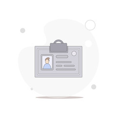 Identification Card isolated vector flat illustration on white