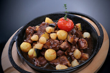 stewed lamb eggplant potato