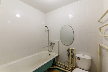 Russia, Moscow- February 15, 2020: interior room apartment modern bright cozy atmosphere. general cleaning, home decoration, preparation of house for sale