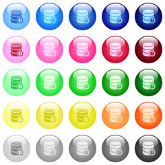 Database timed events icons in color glossy buttons