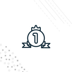 first position isolated line icon for web and mobile, medal icon