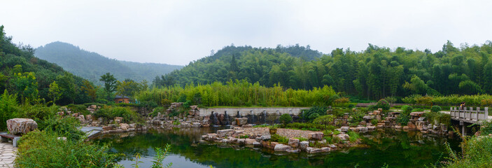 Fototapeta na wymiar Summer scenery in Yixing Zhuhai Scenic Spot, Jiangsu Province, China