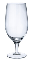 Empty new beer glass isolated on white