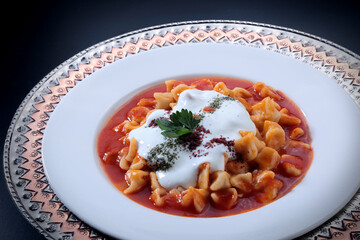 turkish ravioli white background