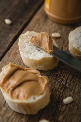 Peanut butter with fresh bread