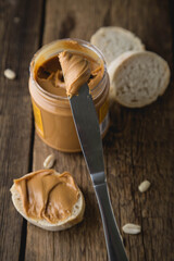 Peanut butter with fresh bread