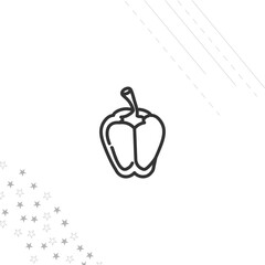 bell pepper isolated line icon for web and mobile