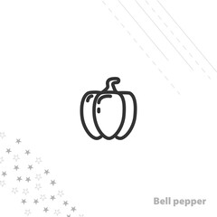 Fototapeta premium Bell pepper isolated line icon for web and mobile