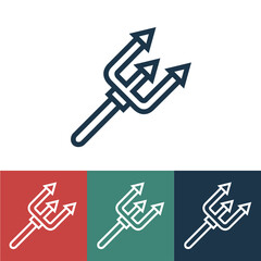 Linear vector icon with infernal trident