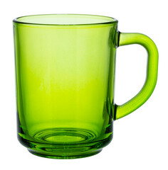 Empty glass cup isolated on white background