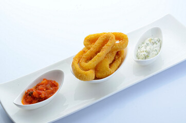 fried squid service plate