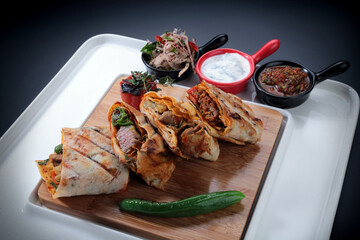 lamb on skewers grilled barbeque shish kebab wrap