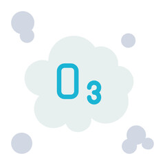 O3 Bubble Sud Concept vector Icon Design, Care labels tag sign, Laundry and Dry Cleaning symbols on white background 