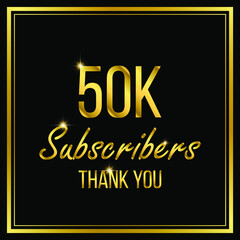 Fifty thousand or 50000 followers or subscribers achievement symbol design, vector illustration.