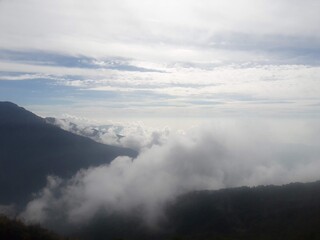 clouds over the mountains