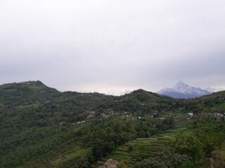 mountain landscape with clouds