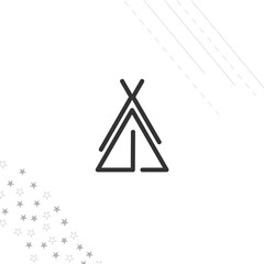 camping tent isolated line icon for web and mobile. camping trip icon