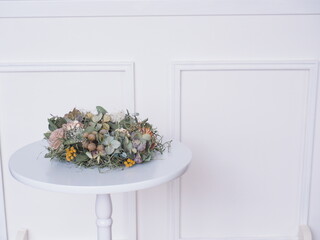 ナチュラルインテリアの部屋 ドライフラワーリース