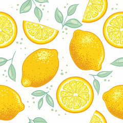 Fresh citrus lemon pattern design. vector illustration