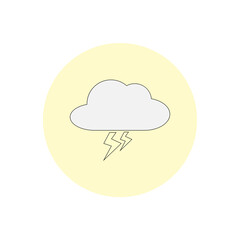 Lightning in the cloud vector flat illustration
