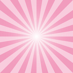 Pink sunburst backdrop. Rectangular pink color background. Sun rays pattern. Amaranth pink sunbeam background design for various purposes.