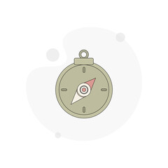compass isolated vector flat illustration