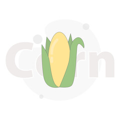 corn isolated vector flat illustration