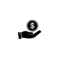 Money on the hand icon, Money in hand sign and symbol vector