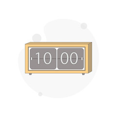 Digital clock isolated vector flat illustration on white