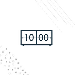 Obraz premium Digital clock isolated line icon for web and mobile