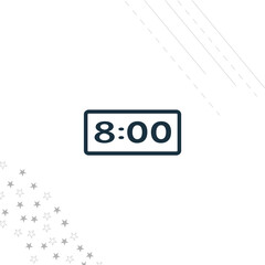 Digital clock isolated line icon for web and mobile