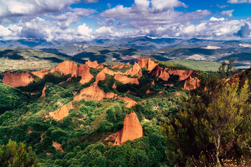 Panoramic view of Las Medulas, Castille and Leon / Spain