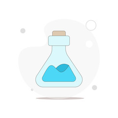 chemistry glassware vector flat illustration on white