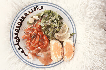 breakfast, serving, salad delicious