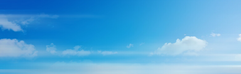 white clouds on blue sky background, abstract seasonal wallpaper, sunny day atmosphere