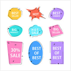 Various speech bubble doodle set for shopping
