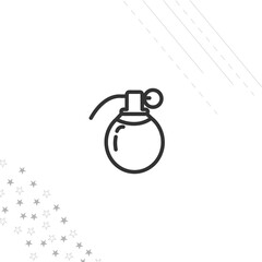 hand grenade isolated line icon for web and mobile