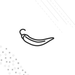Chili Pepper isolated line icon for web and mobile