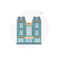 hotel building isolated vector flat illustration