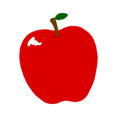 りんごの手描きイラストアイコン apple flat illustration vector icon