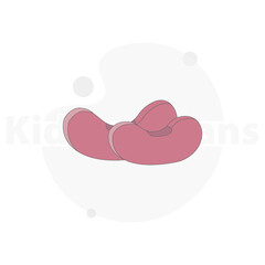 Red kidney bean isolated vector flat illustration