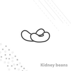 Red kidney bean isolated line icon for web and mobile
