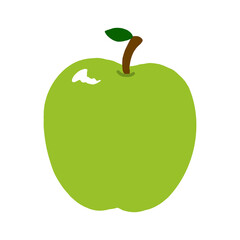 青りんごの手描きイラストアイコン green apple flat illustration vector icon