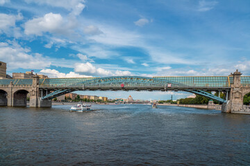 Pushkin (Andreevsky) bridge in Moscow. Navigation. August 1, 2020